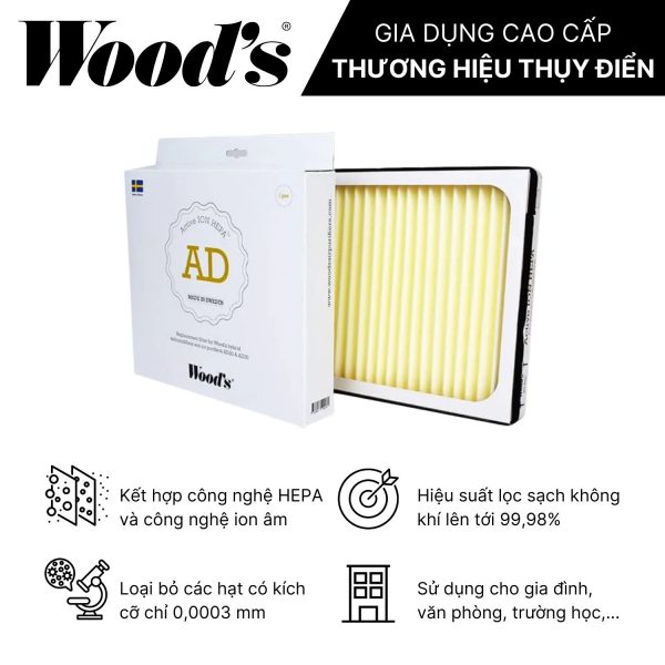 Bộ Lọc Wood’s Active ION HEPA AD20 AD30 Hàng chính hãng