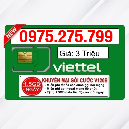 Sim Viettel số đẹp - Hàng chính hãng - 0975.275.799