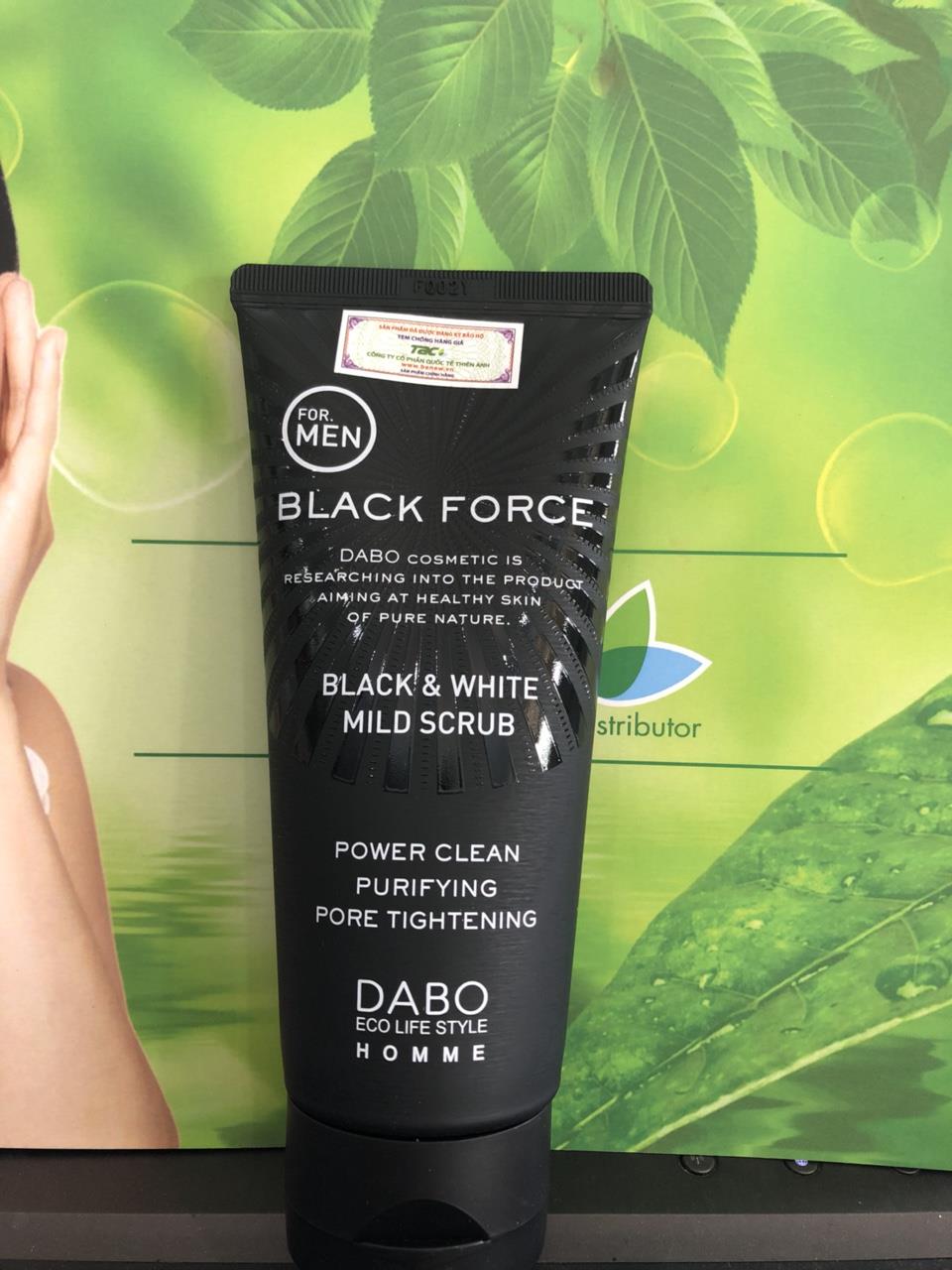 Sữa rửa mặt Nam Dabo Black Force Men Hàn Quốc 120ml Tặng Móc khoá