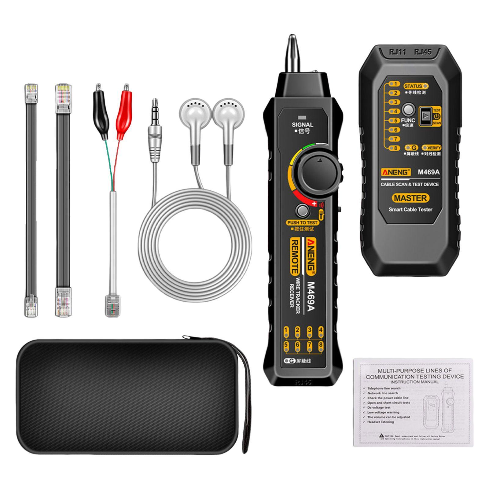 Network Cable Tester Networking Tool RJ45 + RJ11 Line for Optical Cat