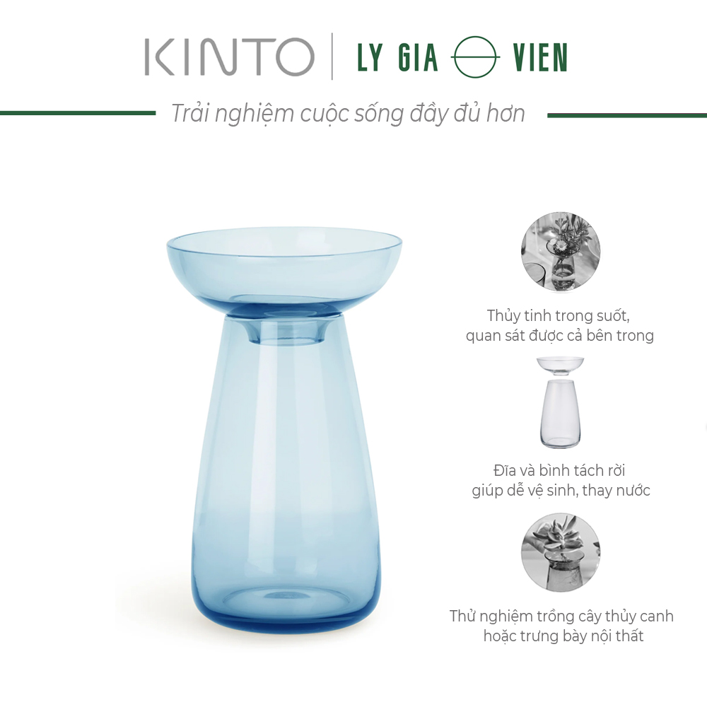 Lọ Thủy Tinh Cắm Hoa Kinto Aqua Culture Vase Small, dung tích 200 ml, đường kính 8 cm, cao 13 cm