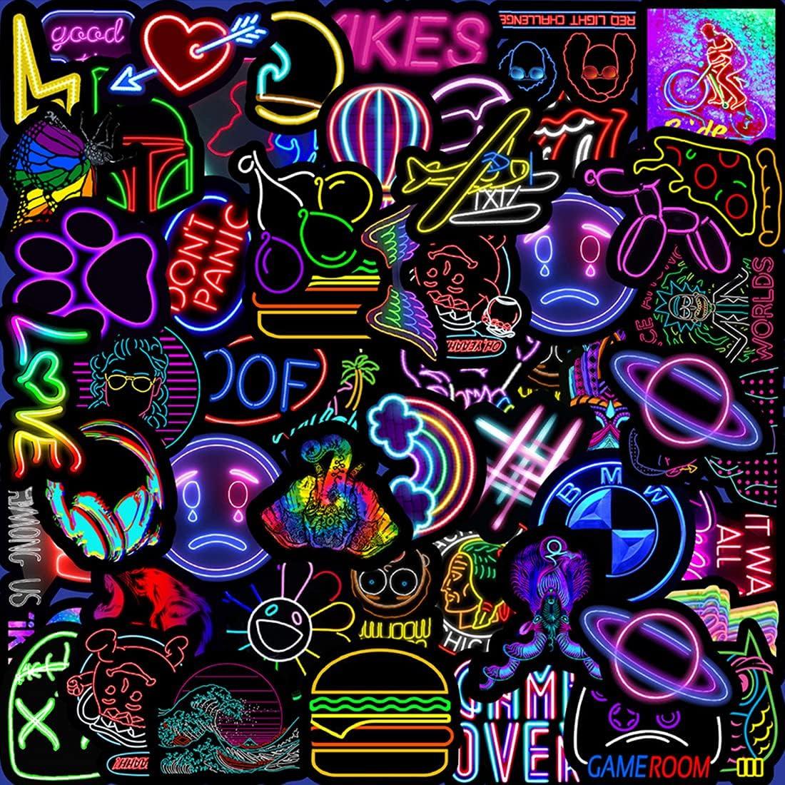 Dán Xe Hơi Dán Đề Can Chống Thấm Nước Vinyl Dán 100 Miếng Dán Graffiti Neon Graffiti Miếng Dán Kính Cường Lực Cho Laptop Ván Trượt Hành Lý