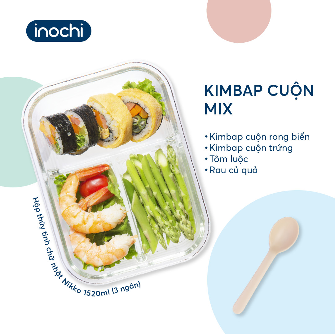 Hộp cơm thủy tinh 2,3 ngăn, hộp thủy tinh đựng thức ăn NIKKO INOCHI chính hãng