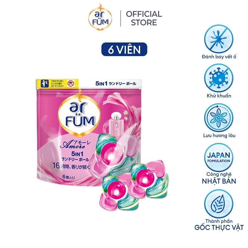 Túi Viên giặt xả arFUM 5 trong 1 MỚI lưu hương lâu 16 tuần, khử khuẩn 99% - (6 Viên/ Túi)