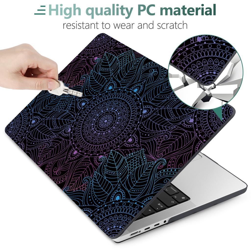 Mandala Ốp Lưng Cứng Có Bàn Phím Cho MacBook Air 13 Pro 13.3 14 16 inch M1 Chip A2442 A2485 A2337 A2179 A1932 A1466 A1369 A2338 A2289