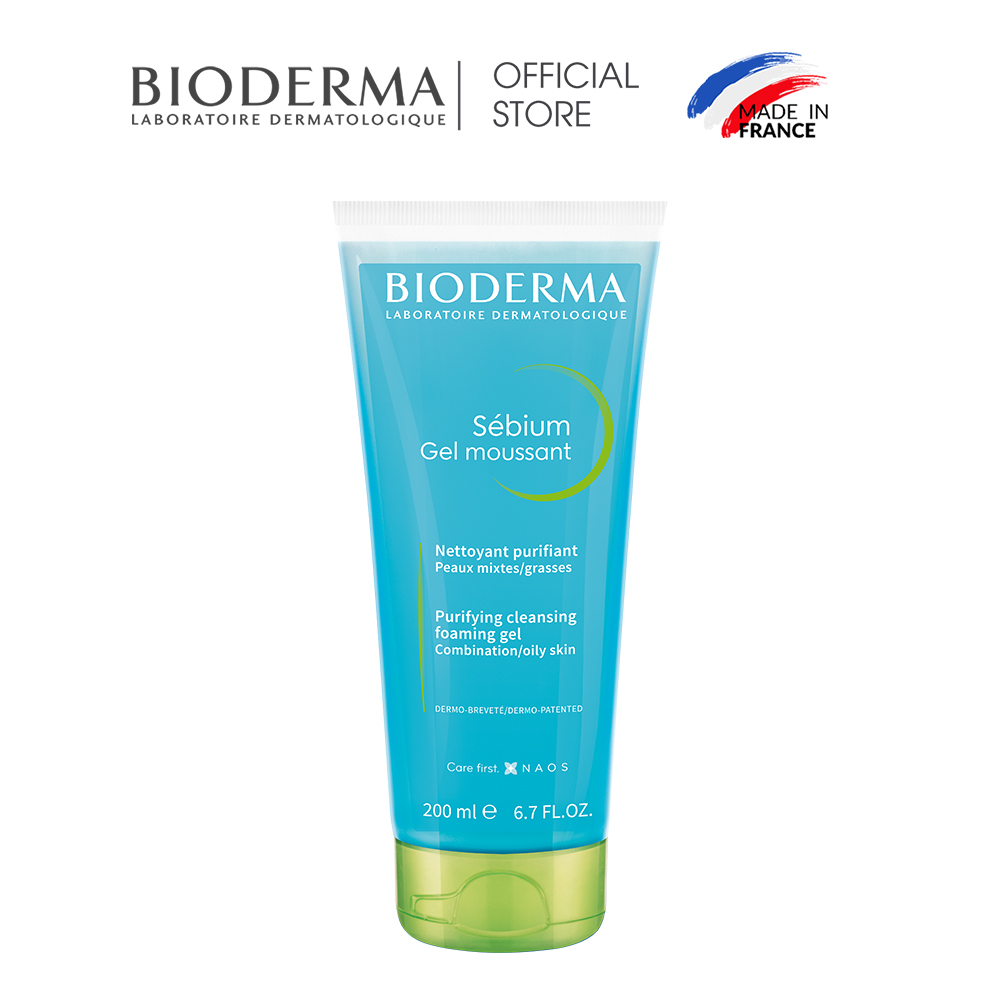 Gel rửa mặt tạo bọt cho da hỗn hợp và da dầu Bioderma Sebium Gel Moussant dạng tuýp - 200ml