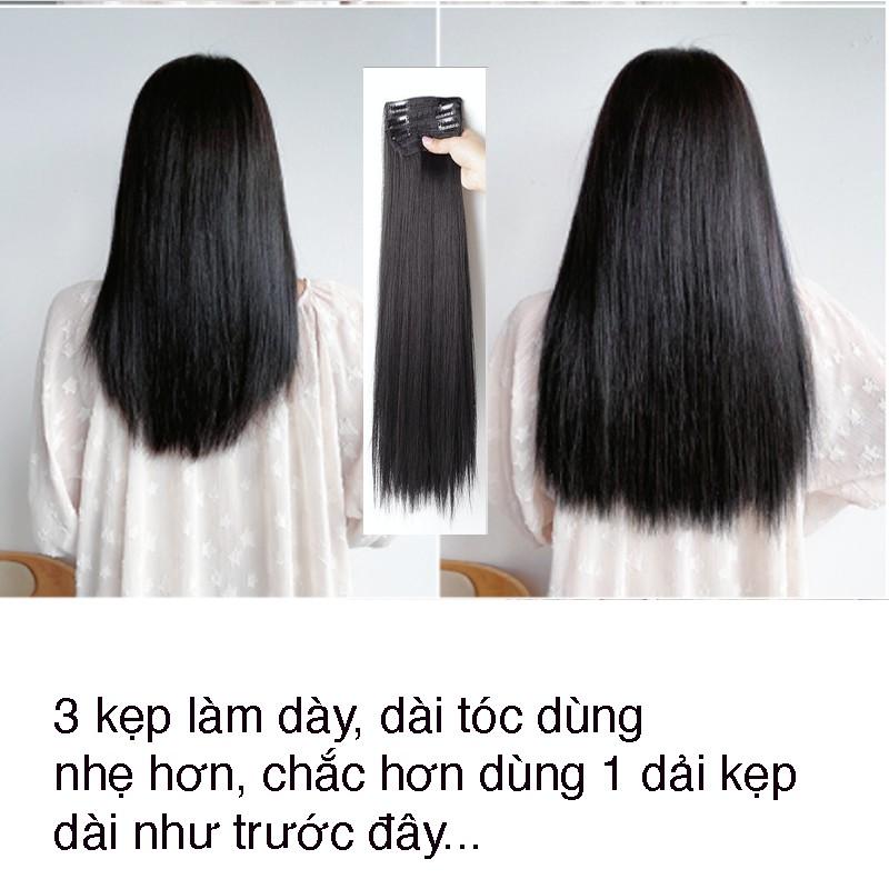 Sét 3 dải Kẹp Tóc Giả Kẹp thẳng cao cấp làm dày tóc, tự nhiên mềm đẹp