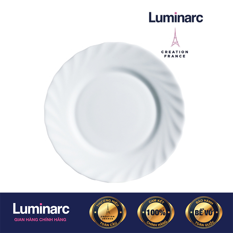 Bộ 6 Đĩa Sâu Thuỷ Tinh Luminarc Trianon Trắng 23cm - LUTRN3646 