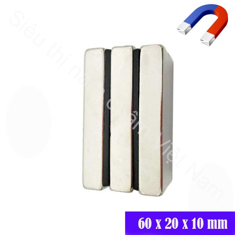 Nam châm đất hiếm 60x20x10mm nam châm có lực hút siêu mạnh