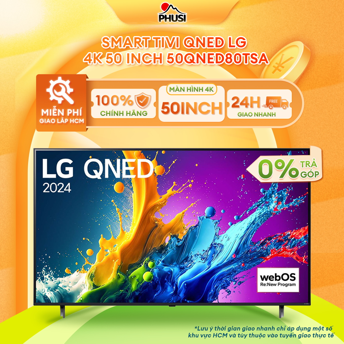 Smart Tivi QNED LG 4K 50 inch 50QNED80TSA Mới 2024 - Hàng chính hãng - Giao HCM và 1 số tỉnh thành