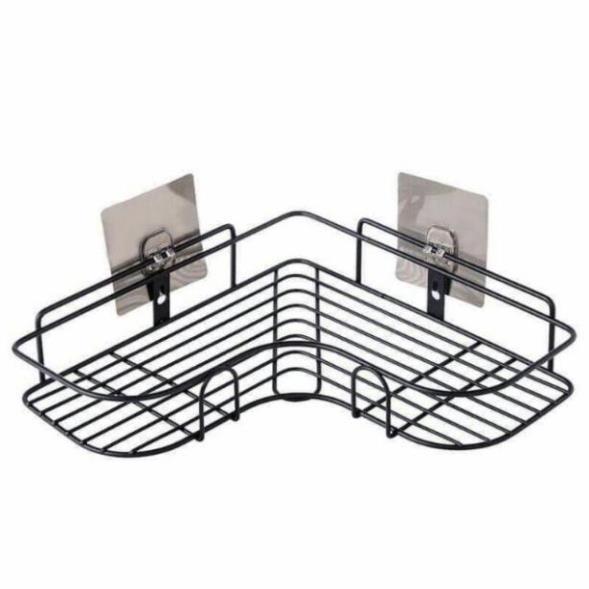 KỆ SẮT DÁN GÓC TƯỜNG ĐA NĂNG _ KỆ ĐỂ ĐỒ NHÀ TẮM, NHÀ BẾP DÁN TƯỜNG - Kho Sỉ Nhật Minh