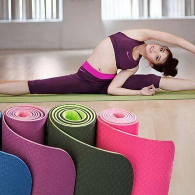 Thảm Tập Yoga/Gym/Thể Dục TPE 6mm 1 Lớp Đài Loan Êm Ái, Siêu Bám, Chống Trượt Tốt