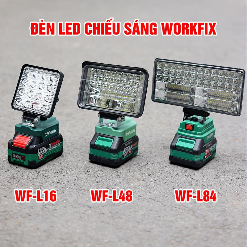 Đèn LED pin Workfix 16 bóng - 48 bóng - 84 bóng - Sử dụng chân pin phổ thông PLUS - Bảo Hành Chính Hãg den pin siêu sáng