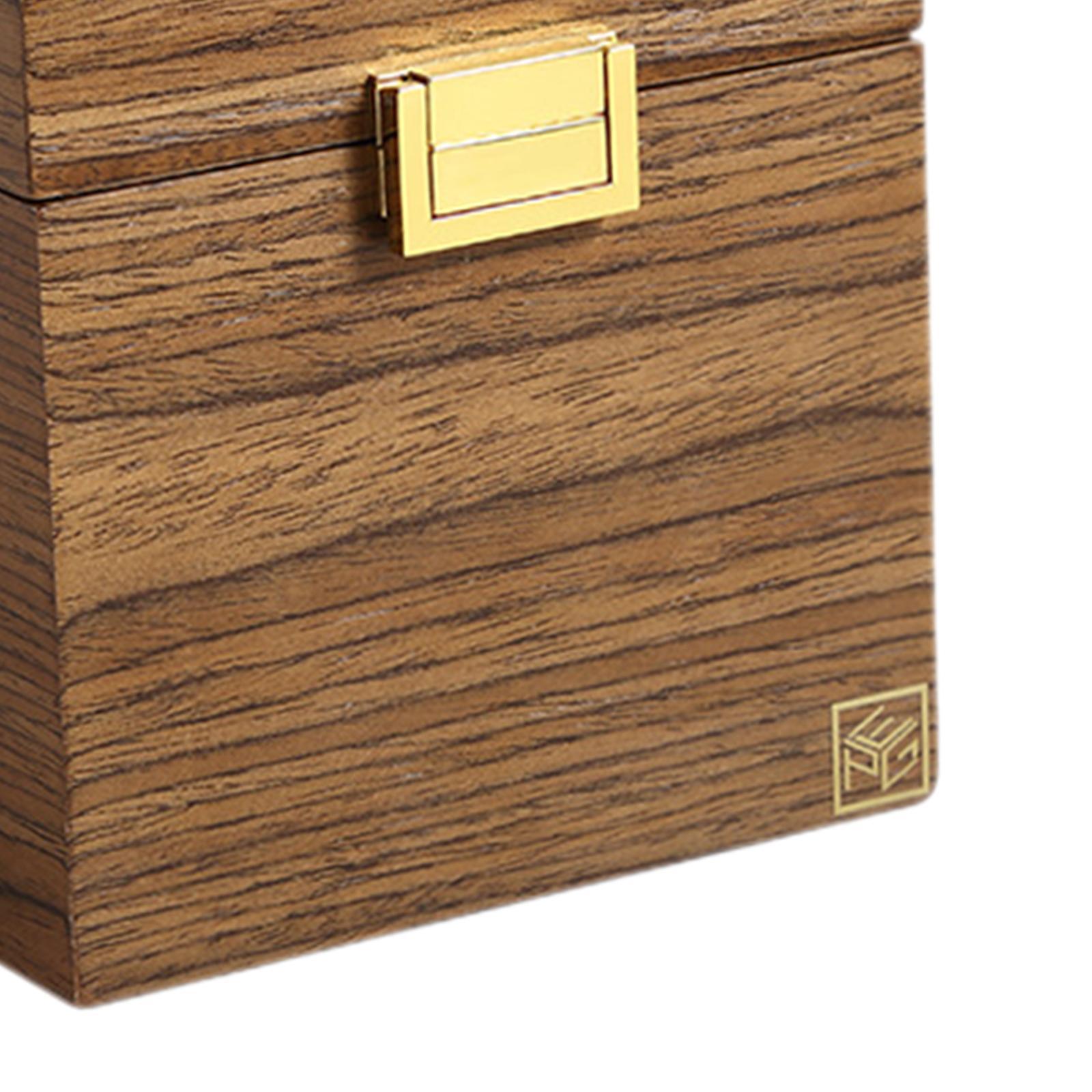 Wooden Jewelry Box Watches Rings Necklaces Case Holder Organizer for Women
