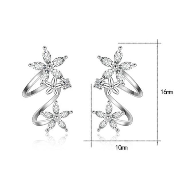 Bông tai hoa đôi nạm đá zircon BHBT278