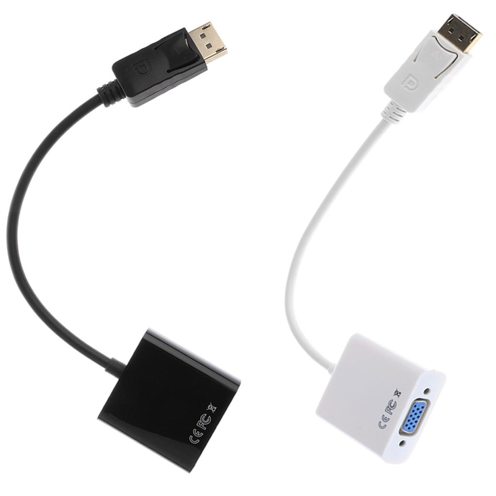 DP To VGA1080P DisplayPort DP To VGA Male To Female Adapter Converter White