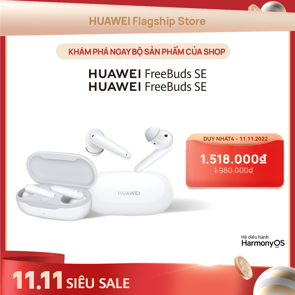 Bộ Sản Phẩm - Tai nghe HUAWEI FreeBuds SE | Hàng Chính Hãng - FreeBuds SE (Trắng mây trời)