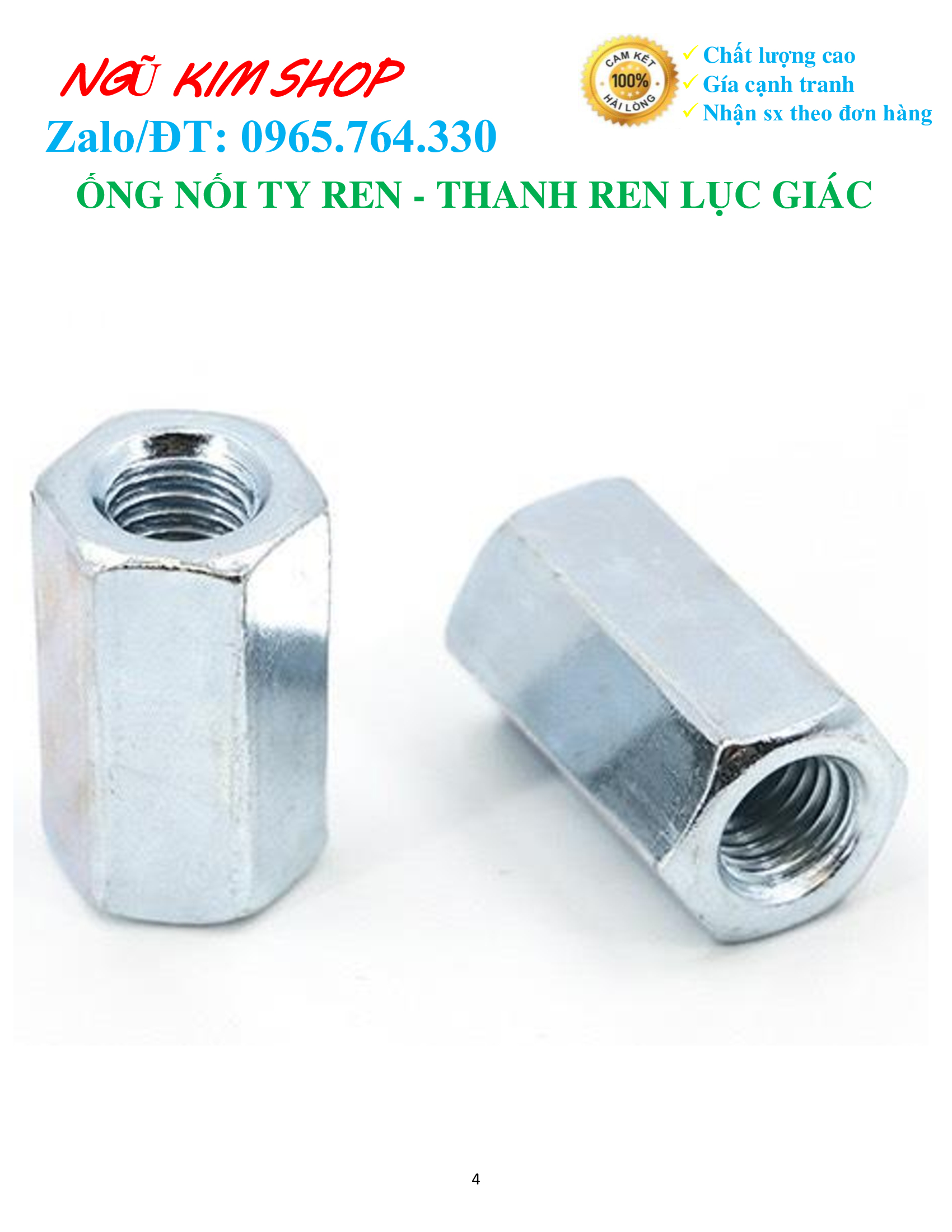 ỐNG NỐI TY REN _ THANH REN LỤC GIÁC