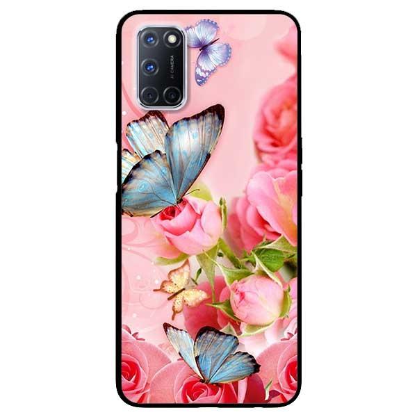 Ốp lưng dành cho Oppo A52 - A72 - A92 mẫu Bướm Xanh Và Hoa Hồng