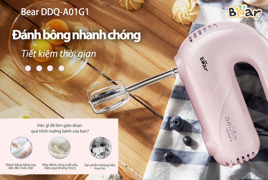 Máy Đánh Trứng BEAR DDQ-A01G1 - Hàng Chính Hãng