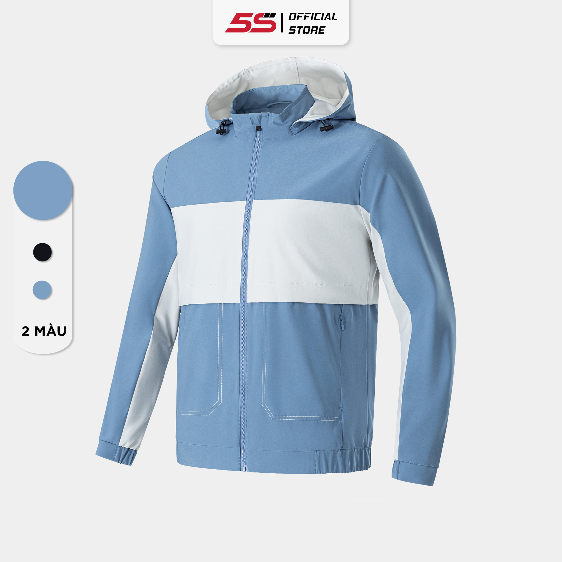 Áo Khoác Gió Nam 5S FASHION 2 Lớp , Giữ Ấm, Trượt Nước,Can Phối Trẻ Trung, Phong Cách