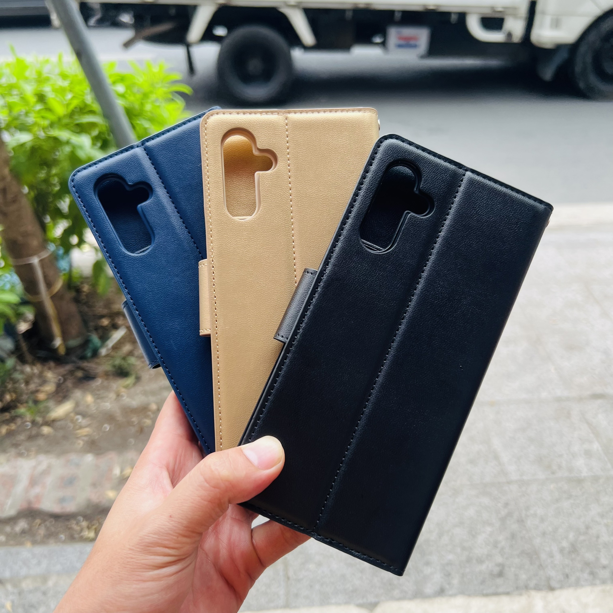 Bao da dạng ví cho SamSung Galaxy A14 4G hiệu Hanman có quai cài, ngăn để thẻ và tiền - Hàng chính hãng