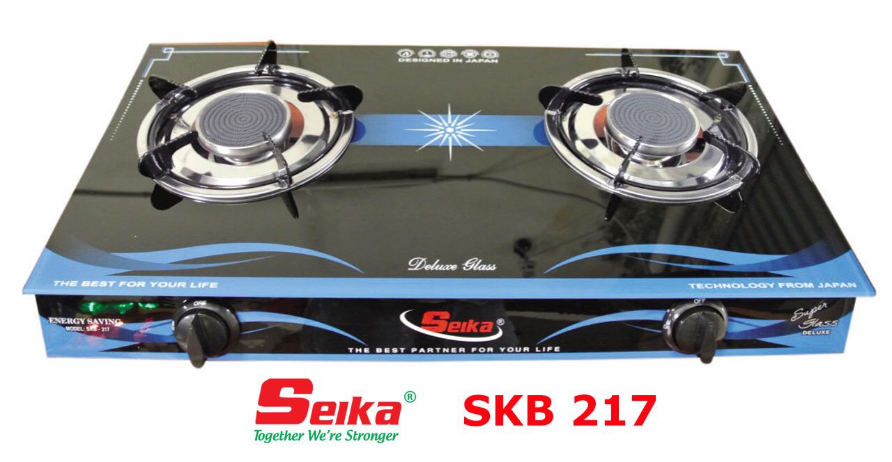 Tặng nước rửa chén Chie! 1.5L khi mua Bếp gas đôi mặt kính SKB 217 - hàng chính hãng