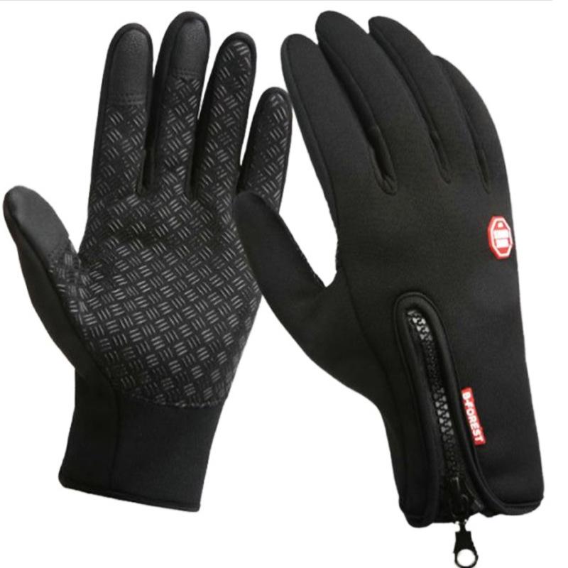 Unisex cảm ứng cảm ứng mùa đông nhiệt ấm toàn bộ ngón tay để đạp xe đạp xe đạp trượt tuyết ngoài trời Color: Black Size: M