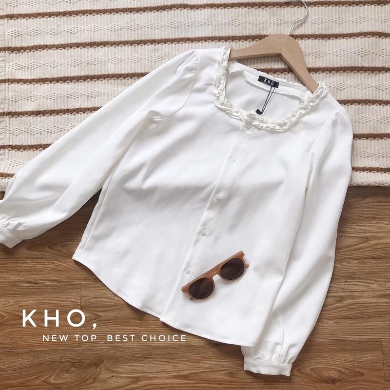 Áo sơ mi nữ cổ bèo kiểu Hàn Quốc vải dày dặn