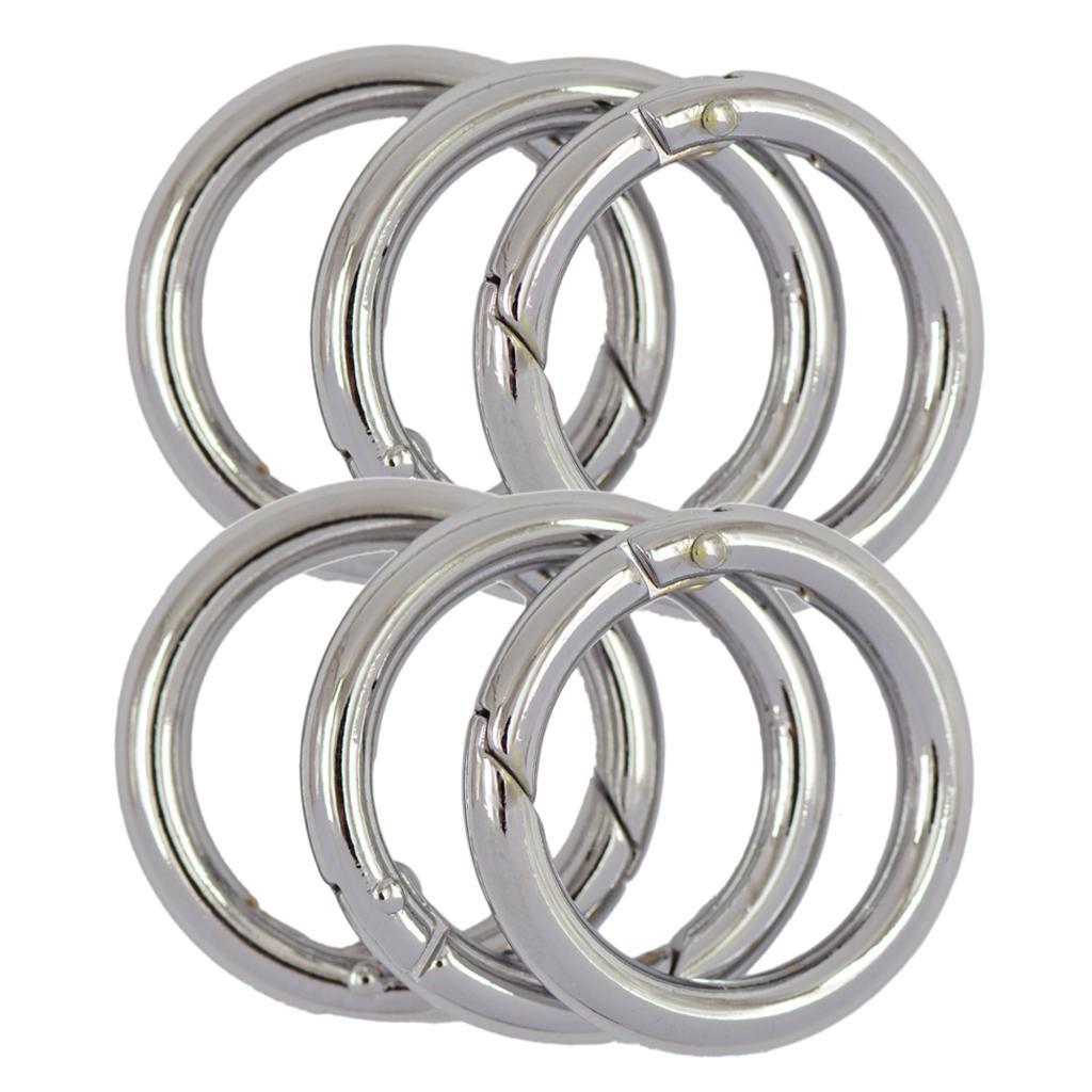 6 CIRCLE CARABINER SPRING SNAP STRAP CLIP HOOK KEYCHAIN KEY RING OUTDOOR Toy