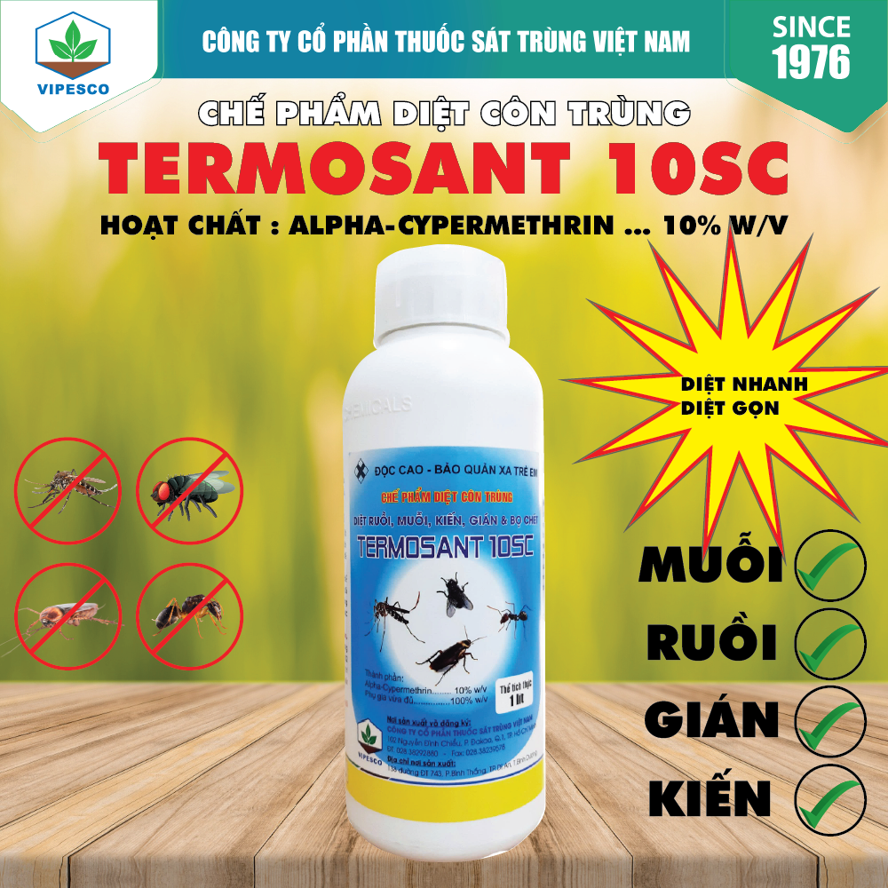 TERMOSANT 10SC (1 lít) - DIỆT RUỒI, MUỖI, KIẾN, GIÁN, BỌ CHÉT