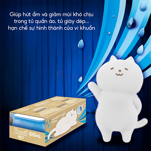 Hộp hút ẩm Hakugen Earth Neco Dry Up (1000ml) - Hàng chính hãng