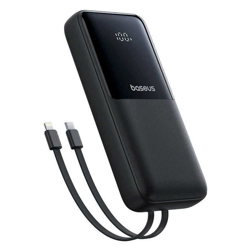Pin Sạc Dự Phòng Baseus Lipow Dual-Cable 20000mAh 22.5W (Digital Display, With USB to C 3A 0.2m) hàng chính hãng