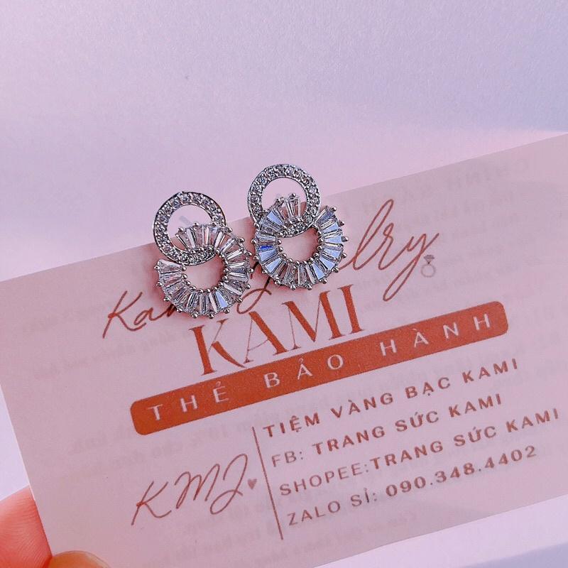 Bông tai xi bạch kim siêu sáng Kami bền màu
