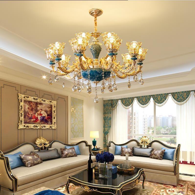 Đèn chùm trang trí ROYA phong cách Châu Âu hiện đại sang trọng loại 6,8,15 tay - Tặng kèm bóng LED đầy đủ