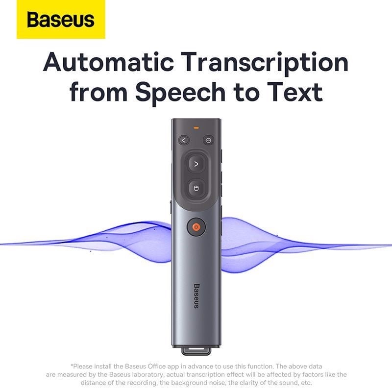 Bút Trình Chiếu Baseus Orange Dot AI Wireless Presenter WKCD020013, Nhận Diện Giọng Nói &amp; Sử Dụng Màn Hình TV- Hàng Chính Hãng