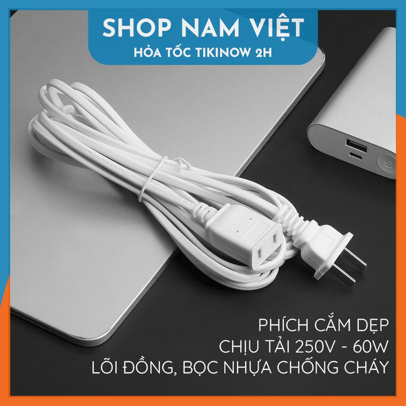 Dây Cắm Điện Nối Dài Để Cắm Đèn, Quạt, Cục Sạc