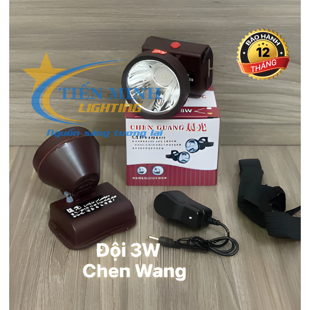 ĐÈN ĐỘI ĐẦU CHEN GUANG 3W - CHÓA 70MM, THỜI GIA DÙNG TỪ 7 - 12 GIỜ, TẦM CHIẾU XA 120M, ÁNH SÁNG TRẮNG HOẶC VÀNG, CHẾ ĐỘ SÁNG NHẸ/MẠNH