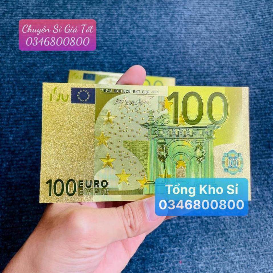 Tờ Tiền Kỉ Niệm 100 EURO Plastic Mạ Vàng Lì Xì Tết May Mắn