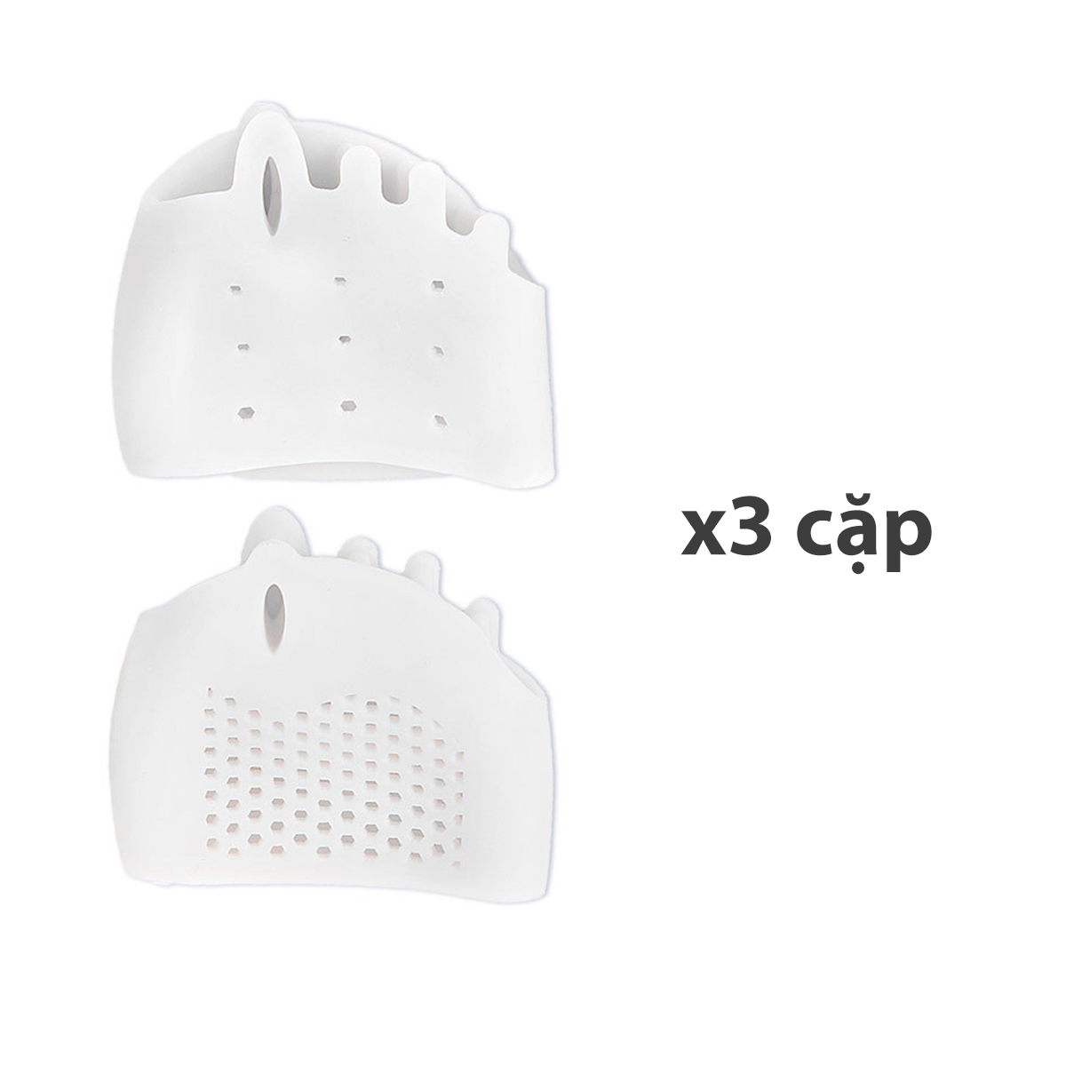 Hình ảnh Combo 3 cặp vớ silicone tổ ong thoáng khí giúp tách các ngón chân khi mang giày bít mũi - BuyBox - BBPK276