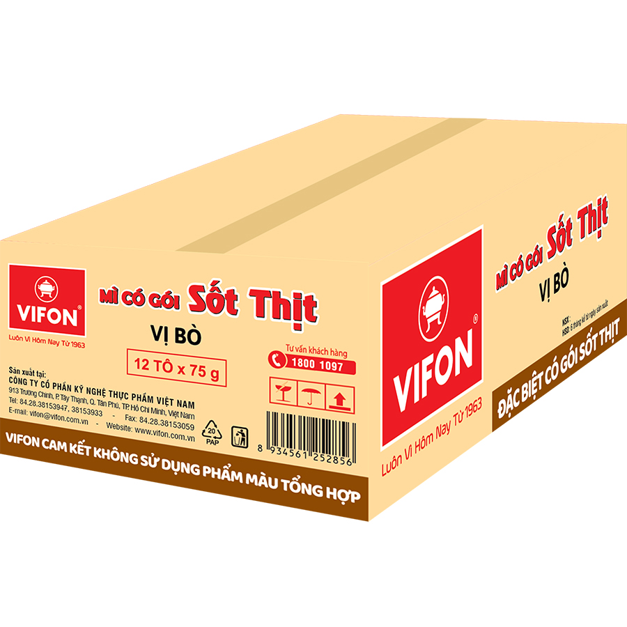 Mì bò Vifon 75g Thùng 12 Tô