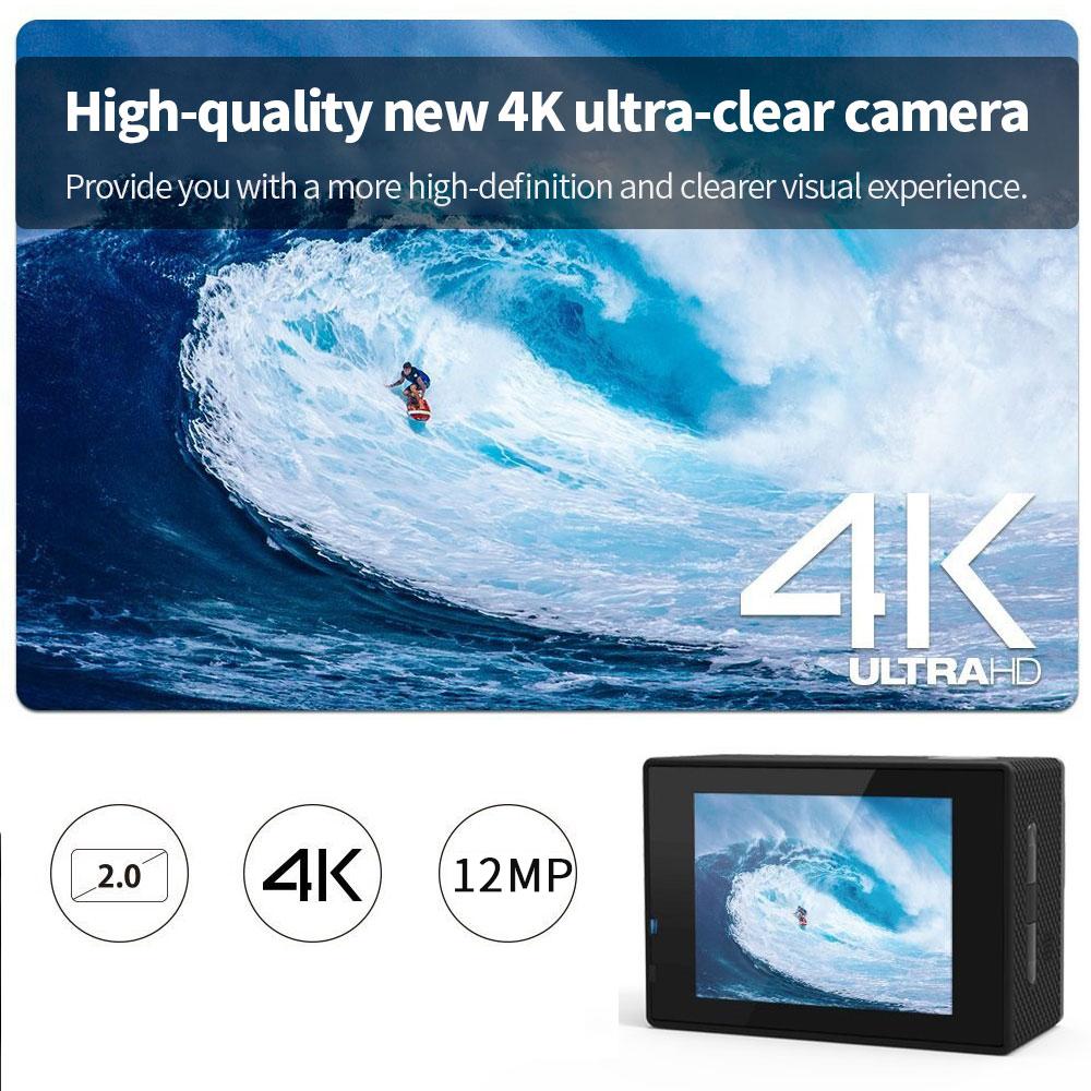 Camera hành động 4K WiFi 2.0 inch 12MP ngoài trời Go Waterproof Pro 170D Mũ bảo hiểm xe đạp Video ghi hình 4K Mini Sport Camera DV