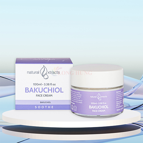 Kem dưỡng ẩm Natural Xtracts Bakuchiol Face Cream giúp giảm nếp nhăn và chống lão hoá (100ml) - Hàng chính hãng