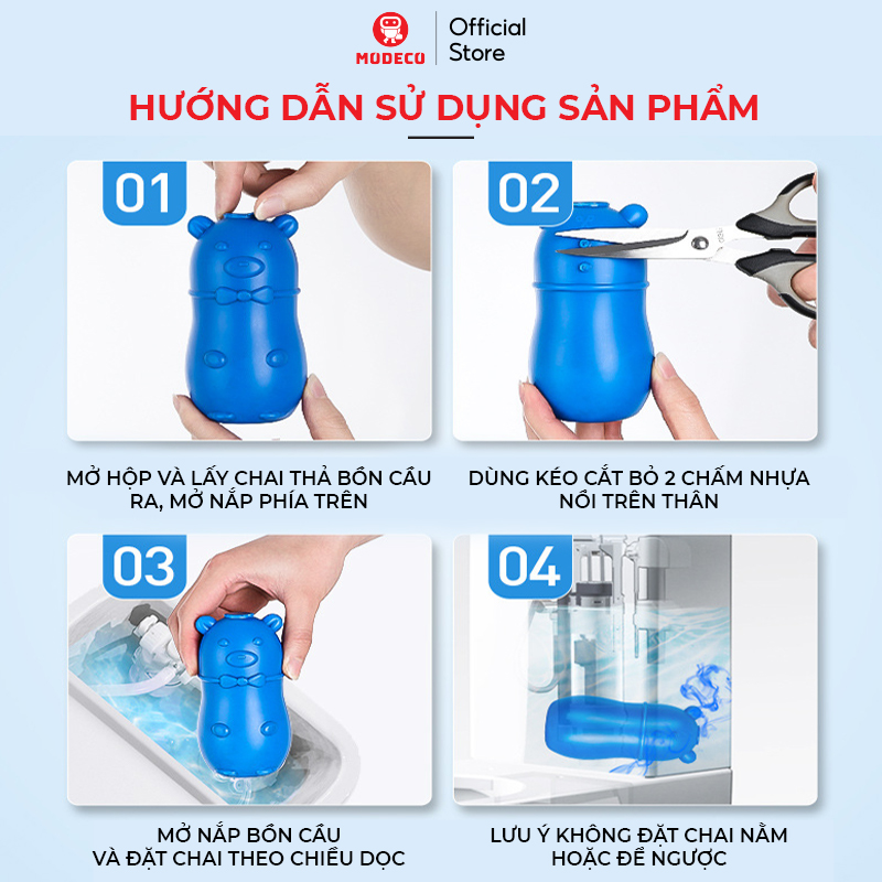 Chai Thả Bồn Cầu Khử Mùi Diệt Khuẩn - Tẩy Vệ Sinh Làm Sạch Toilet - Mùi Hương Thơm Hoa Cỏ Dễ Chịu - Modeco