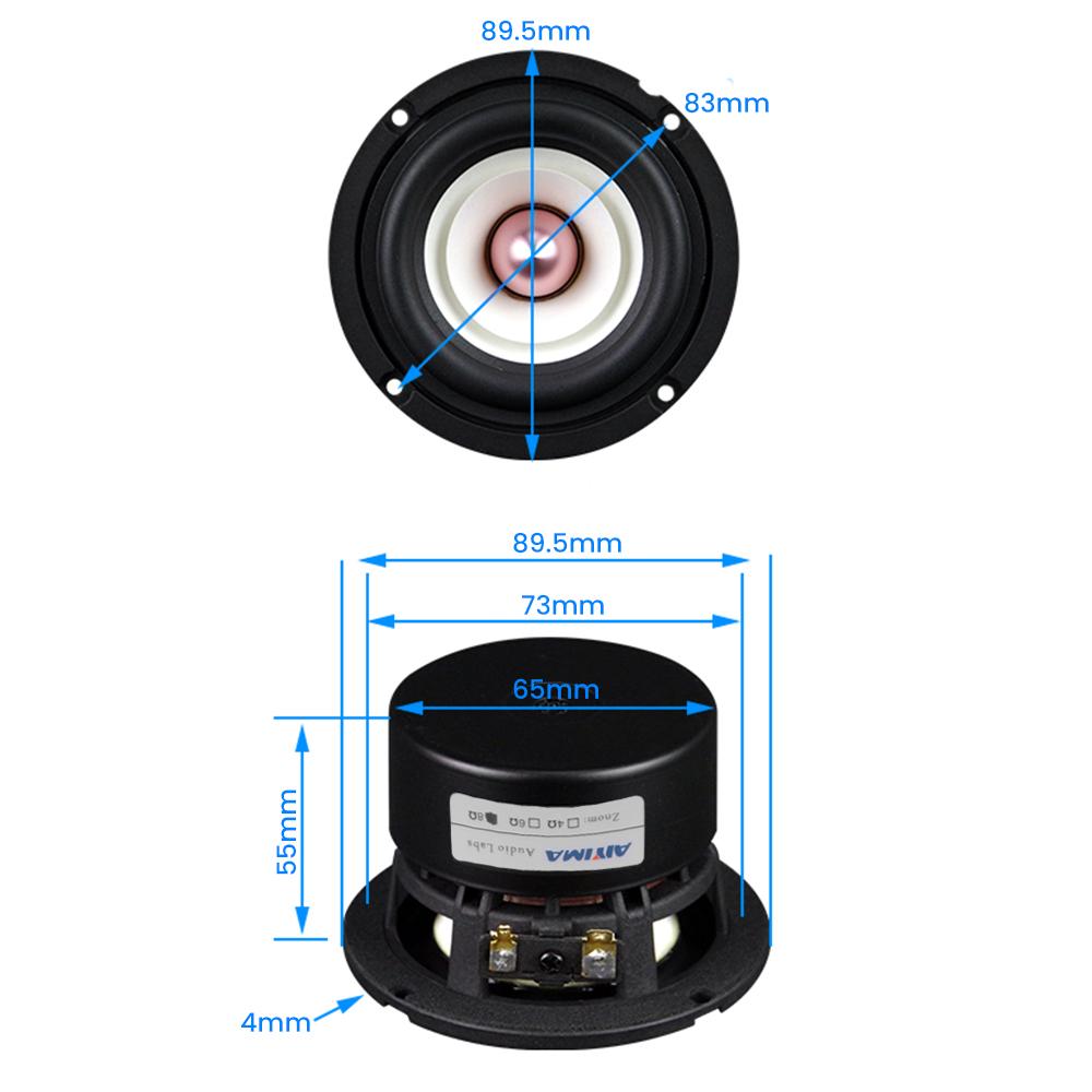 Aiyima 1 Cái 3 Inch Toàn Dải Âm Thanh HIFI Đơn Vị Loa 4 8 Ohm 30W Tự Làm Đa Phương Tiện Bộ Khuếch Đại Âm Thanh loa Bluetooth Di Động Color: 3 Inch 8 Ohm Speaker Woofer Size/Full-Range Size: 3"