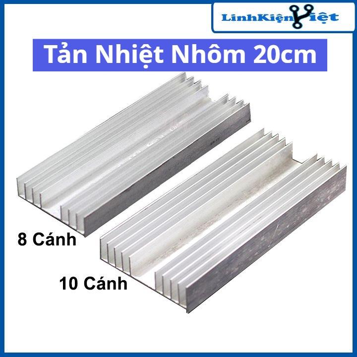 Tản nhiệt nhôm 20cm 8 cánh, 10 cánh , nhôm tản nhiệt cho IC, sò nóng lạnh