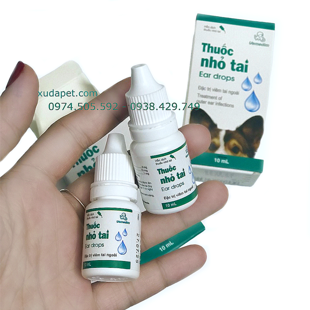 THUỐC NHỎ TAI - ĐẶC TRỊ VIÊM TAI NGOÀI CHO CHÓ MÈO 10ML - SP005422