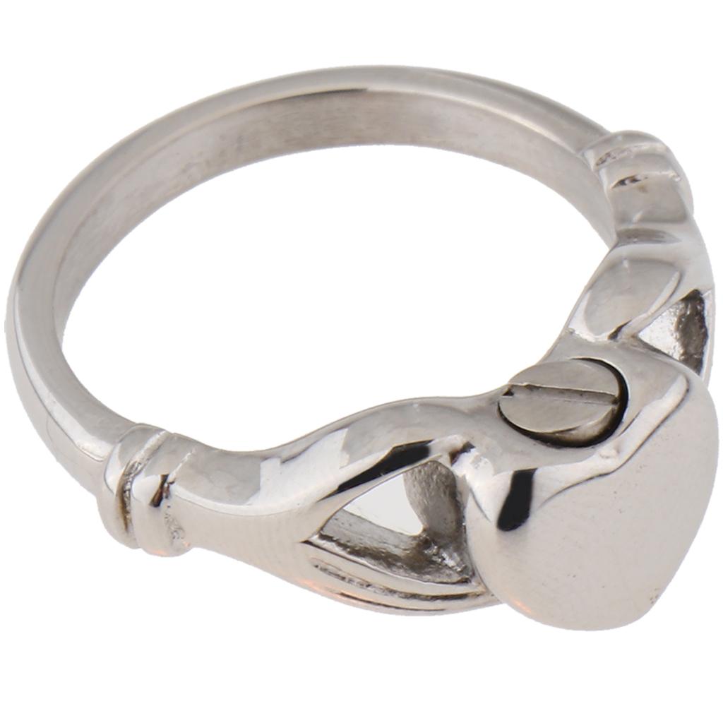 Heart Memorial Ring Pet Urn Ashes Holder Finger Ring Cremation Jewelry