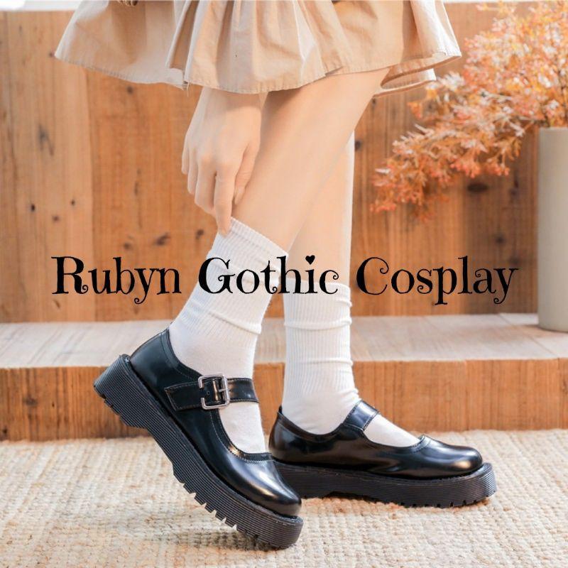 Giày búp bê lolita quai dán vintage cosplay học sinh Nhật Bản ( Size 35-39) A111