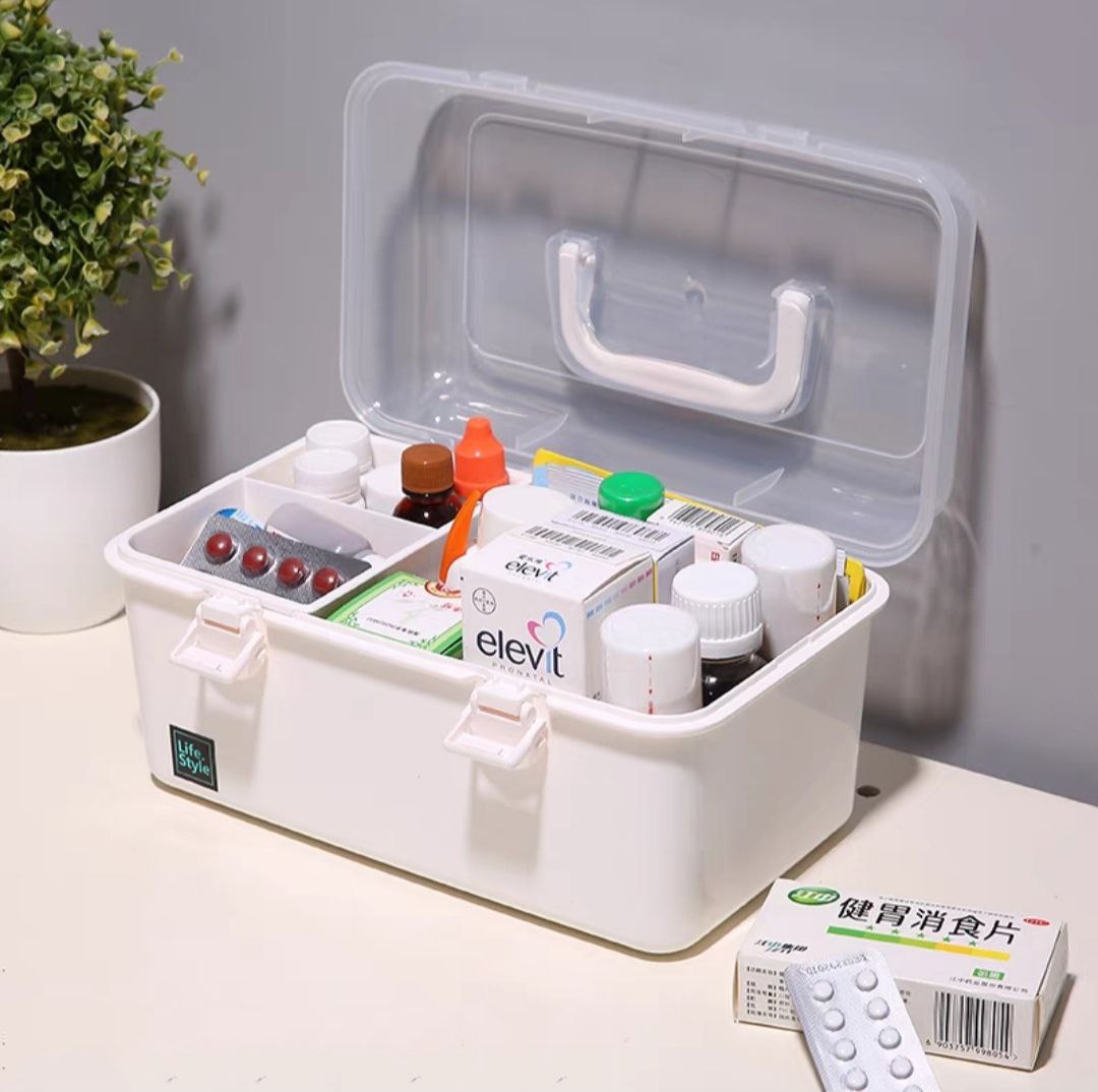 Hộp Đựng Thuốc Gia Đình, Tủ Thuốc Và Dụng Cụ Y Tế Mẫu Mới Tiện Lợi/ 2 khóa